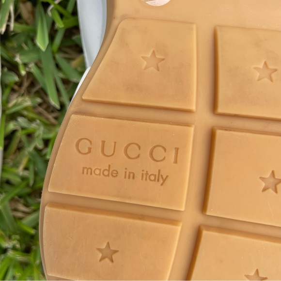 GUCCI Rhyton Leather Sneaker with Rainbow Glitter Logo Low Top, Womens 7.5 - Picture 13 of 17